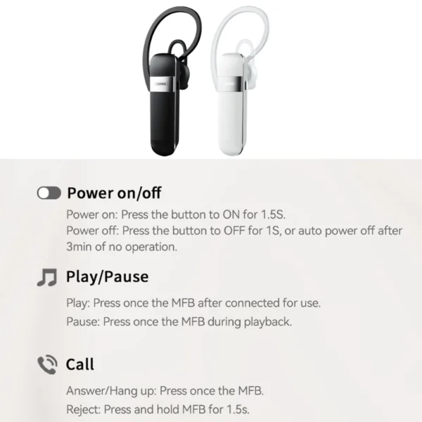 Remax Wireless Bluetooth 5.0 Call Headphone for Mobile Phone RB-T36 - Image 3