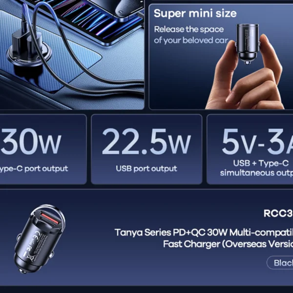 Remax 30W Fast Charging Car Charger with Holder  RCC359 - Image 4