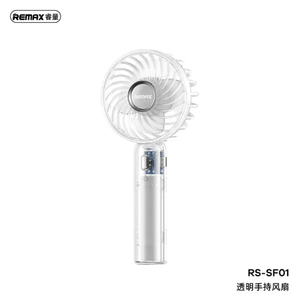 Remax 1200mAh Handheld Fan with 3 Gears RS-SF01 -Transparent- - Image 4