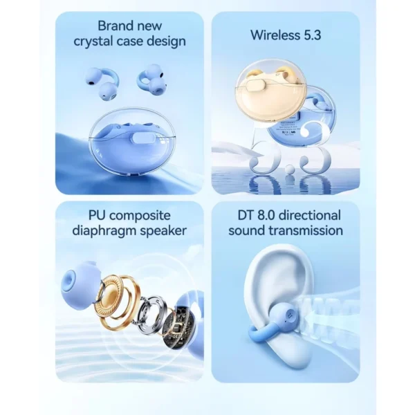 Remax Wireless Earbuds Bluetooth 5.3 Ear Clip Earphone Cozybuds W15 BLACK - Image 8