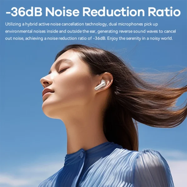 Remax Bluetooth 5.3 Wireless Earphone ANC+ENC for Mobile Phone W21N BLACK - Image 4
