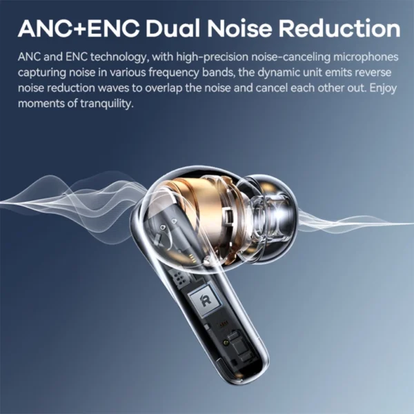 Remax Bluetooth 5.3 Wireless Earphone ANC+ENC for Mobile Phone W21N BLACK - Image 7