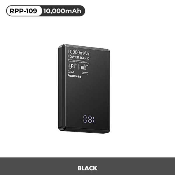 Remax Power Bank 10000mAh 20W Metal Magnetic Wireless Charging with Digital Display RPP-109 - Image 5