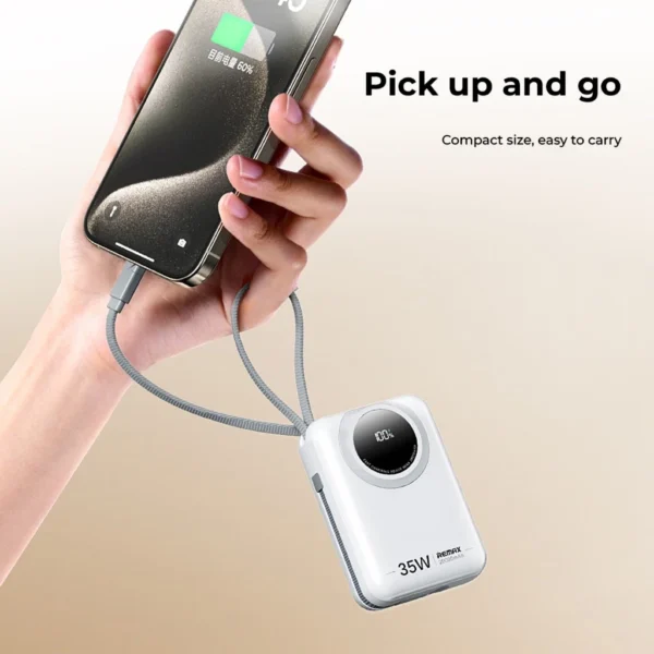 Remax 35W Power Bank 20000mAh Fast Charging Cables for Travel RPP-73 - Image 2