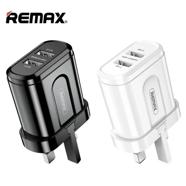 Remax 2 USB Port Fast Charging 2.4A Charger UK Plug for Mobile Phone RP-U22
