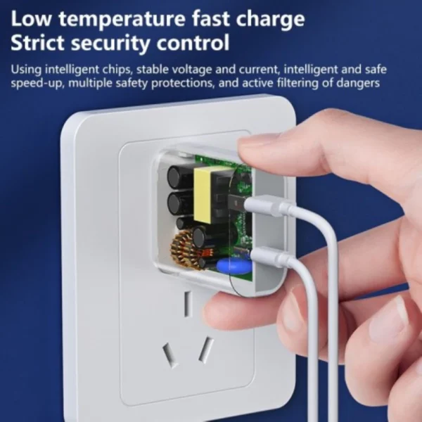 Remax 20W PD+QC Fast Charger Dual Ports for Smart Phone RP-U68 WHITE - Image 7