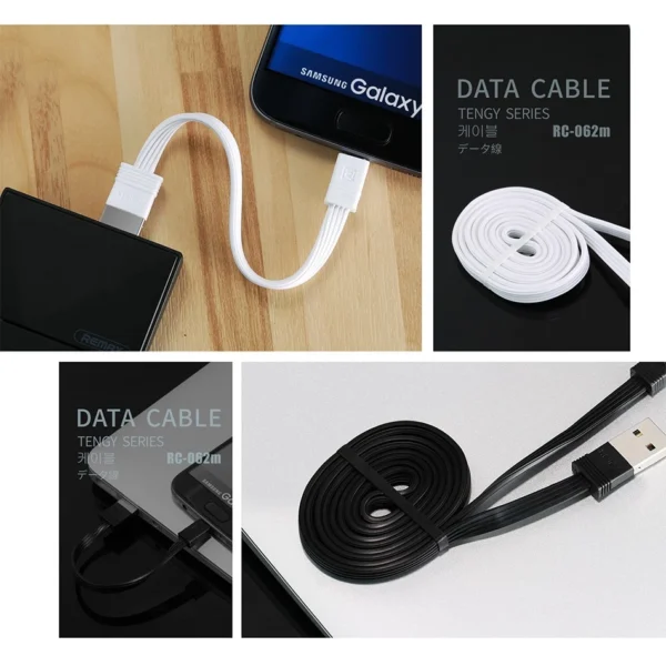 Remax 2 Cables Pack with 1m Length and 16cm Length Portable for Phone RC-062 - Image 3