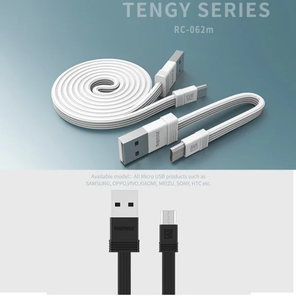 Remax 2 Cables Pack with 1m Length and 16cm Length Portable for Phone RC-062 - Image 4
