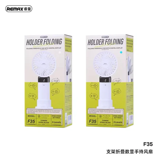 Remax 1200mAh Handheld Fan with Digital Display F35 - Image 4