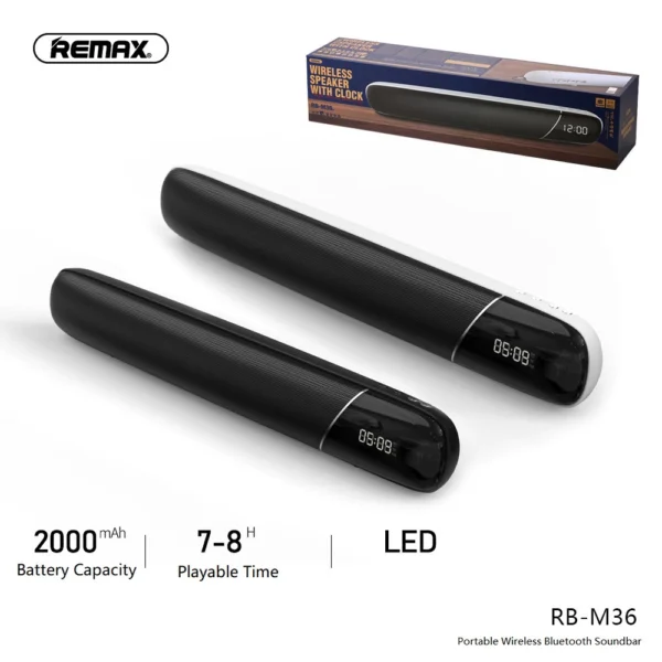 Remax Wireless Speaker with 2000mAh for Mobile Phone and Tablet RB-M36 - Image 4
