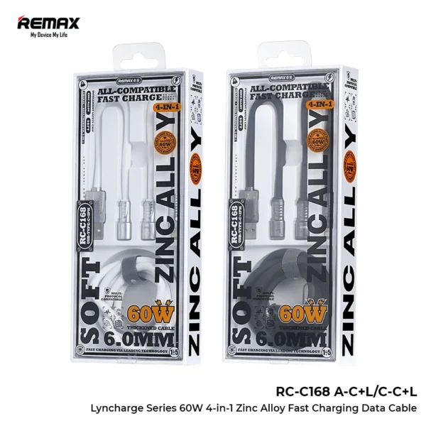 Remax 4 in 1 Data Cable 60W Fast Charging for Multiple Devices RC-C168 - Image 5