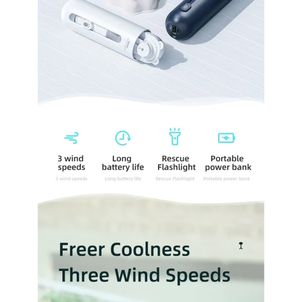 Remax USB handheld Mini Fan with 2000mAh F12 Pro - Image 3