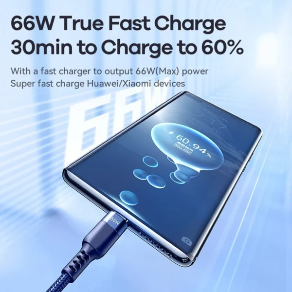 Remax 3 in 1 Super Fast Charging 66W Data Cable for Multiple Devices RC-C068 - Image 6