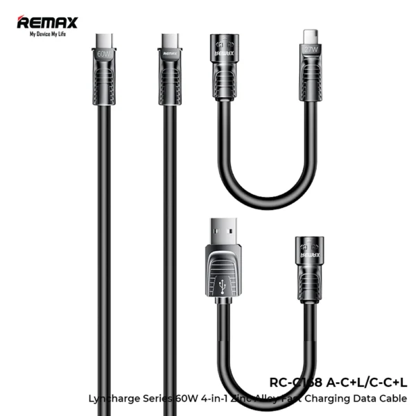 Remax 4 in 1 Data Cable 60W Fast Charging for Multiple Devices RC-C168 - Image 7