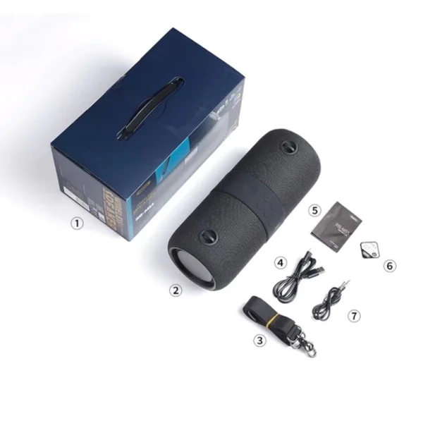 Remax Portable Wireless Speaker with Lanyard for Outdoors RB-M55 BLACK - Image 3