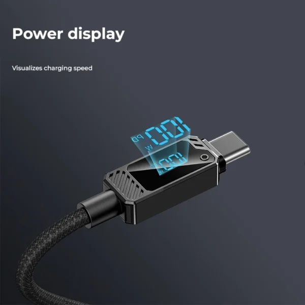 Remax 100W Data Cable with Smart Digital Display for Phone and Laptop RC-C069 BLACK - Image 7
