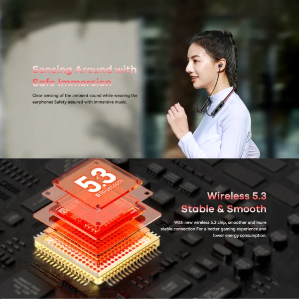 Remax Bluetooth 5.3 Wireless Neckband Sports Earphones for Mobile Phone RB-S12 - Image 6