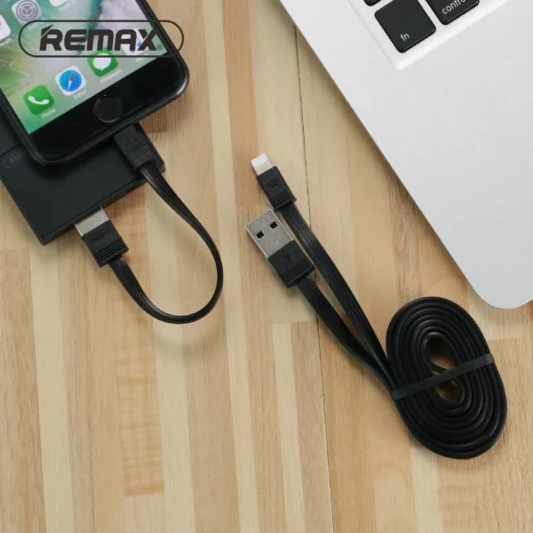 Remax 2 Cables Pack with 1m Length and 16cm Length Portable for Phone RC-062 - Image 7