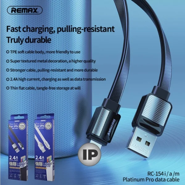 Remax 2.4A  Quick Charge Phone Cable for Home Office RC-154 - Image 3