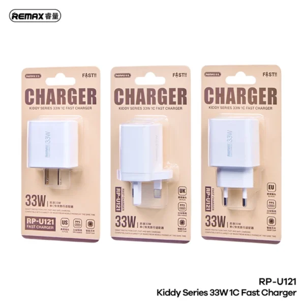 Remax 33W UK Plug Type-c Fast Charging Adapter for Phone Tablet RP-U121 - Image 2