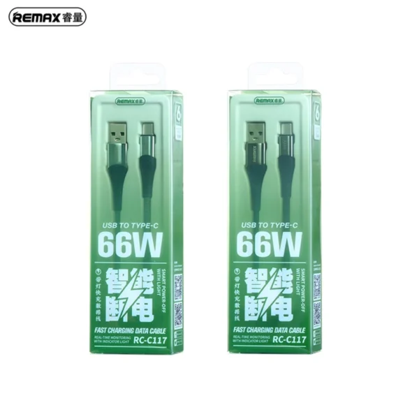 Remax Type-c Quick Charging Cable Smart Power-off with Light RC-C115 - Image 2