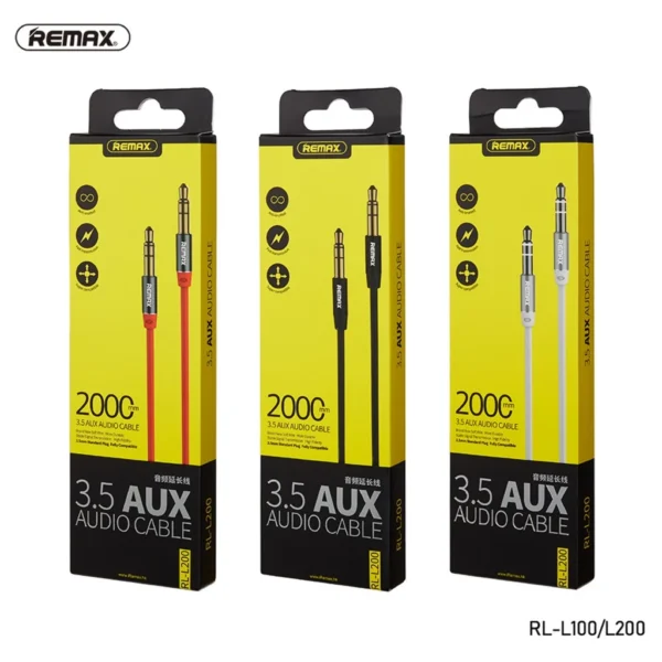 Remax 100/200cm Length Aux Audio Cable 3.5MM Plug RL-L100/L200 - Image 2