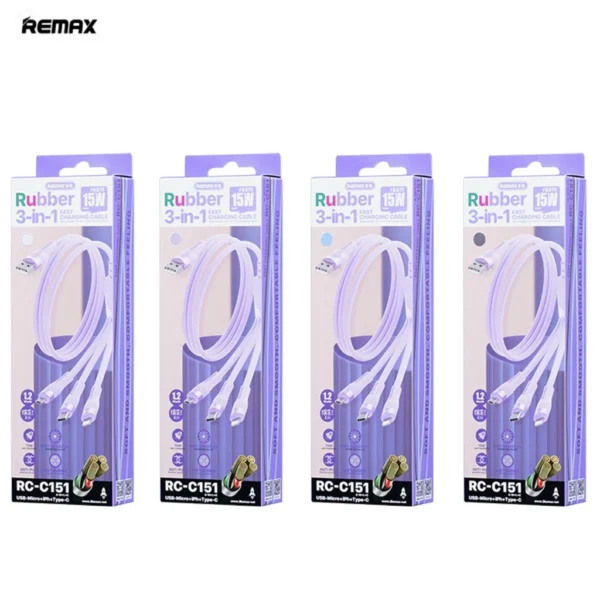 Remax 3 in 1 Fast Charging 15W Cable for Mobile Phone Tablet RC-C151 - Image 3