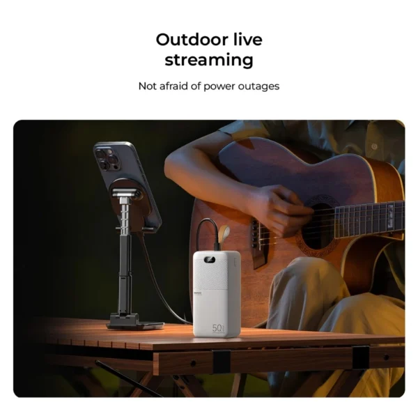 Remax 50000mAh Large Capacity Power Bank  Fast Charging with Smart LED Display for Outdoor RPP-117 - Image 4
