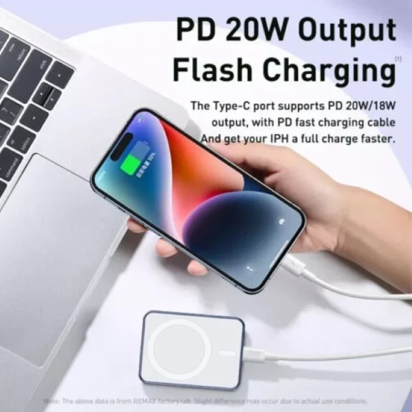 Remax  20W Magnetic Wireless Charging 5000mAh Fast Charge Power Bank RPP-509 BLACK - Image 4