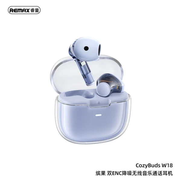 Remax Dual ENC Bluetooth Wireless Noise Reduction Music Call Earbuds CozyBuds W18 - Image 6