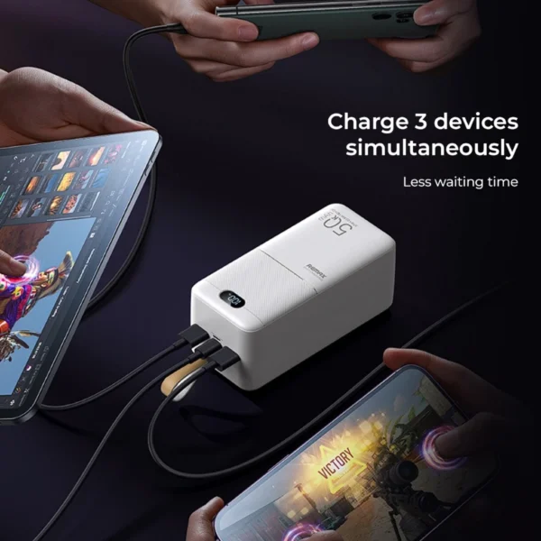 Remax 50000mAh Large Capacity Power Bank  Fast Charging with Smart LED Display for Outdoor RPP-117 - Image 7