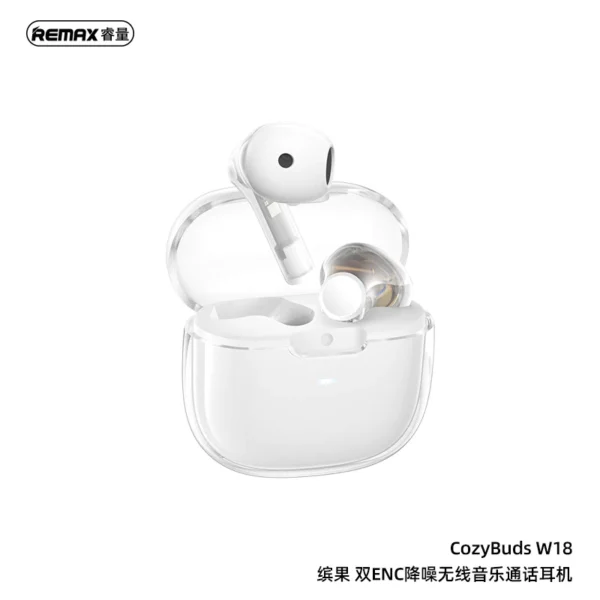 Remax Dual ENC Bluetooth Wireless Noise Reduction Music Call Earbuds CozyBuds W18 - Image 8