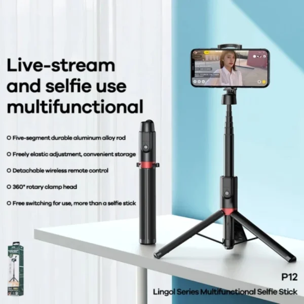 Remax Multifunction Selfie Stick for Mobile Phone P12 - Image 2