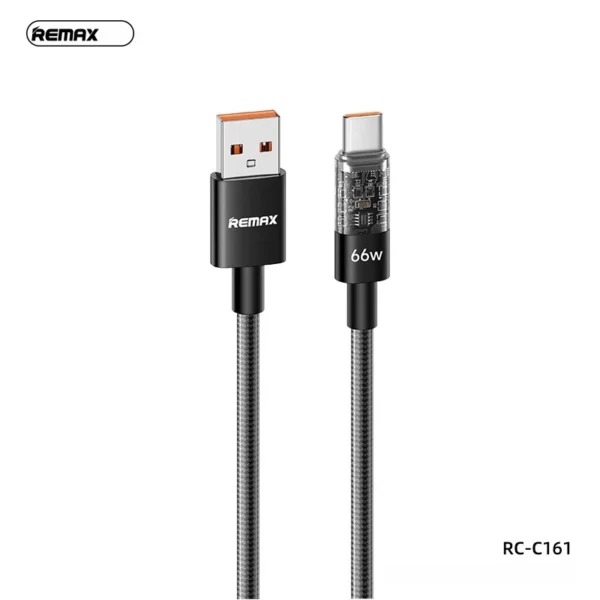 Remax 66W Charging Cable USB to Type C 120cm Length for Phone RC-C161 BLACK