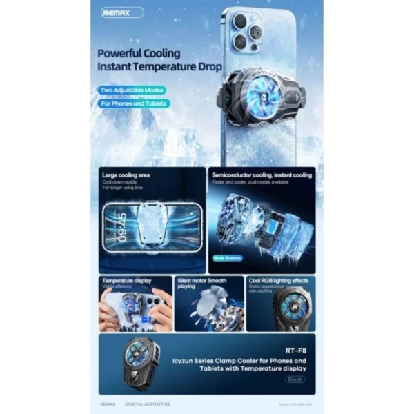 Remax Cooler for Mobile Phone and Tablet RT-F8 - Image 3