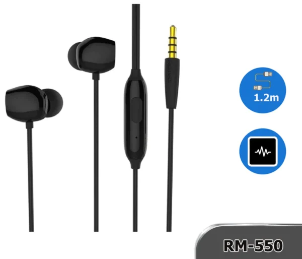 Remax 3.5MM Plug Wired Earphone for Call & Music RM-550