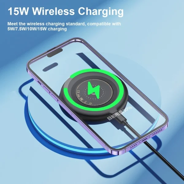 Remax 15W Wireless Charger and Cable Storage Box Set for Phone RP-W80 - Image 6