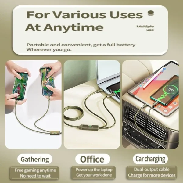 Remax 100W Type C to Type C 2 in1 Mobile Phone Fast Charging Cable RC-092t - Image 7
