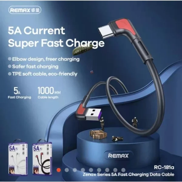 Remax 5A Fast Charging Type-C Cable for Smartphone RC-181 - Image 3