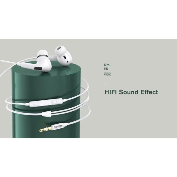 Remax Type-C and Lightning Wired Earphones for Calls & Music In-Ear Headphones RM-533 - Image 3