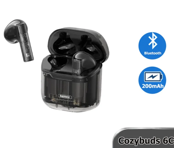 Remax Bluetooth Earphone Clear True Wireless Earbuds for Smartphone Cozybuds 6C BLACK
