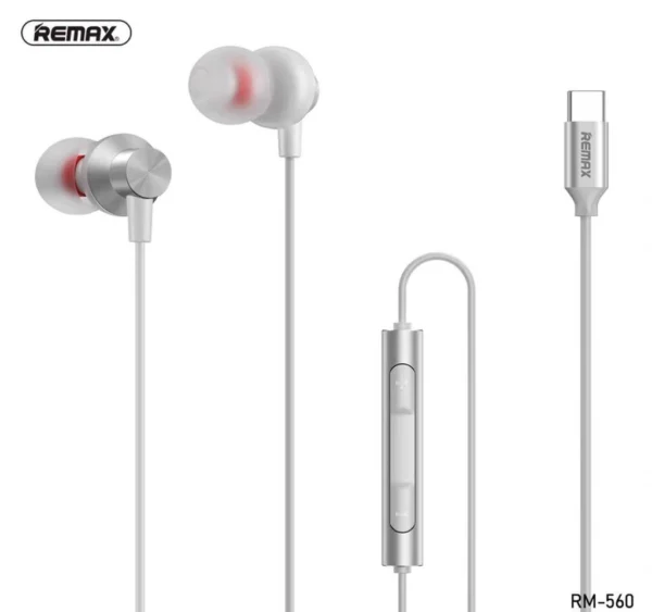 Remax 120cm Length Metal Wired Earphone of Music Calling RM-560i