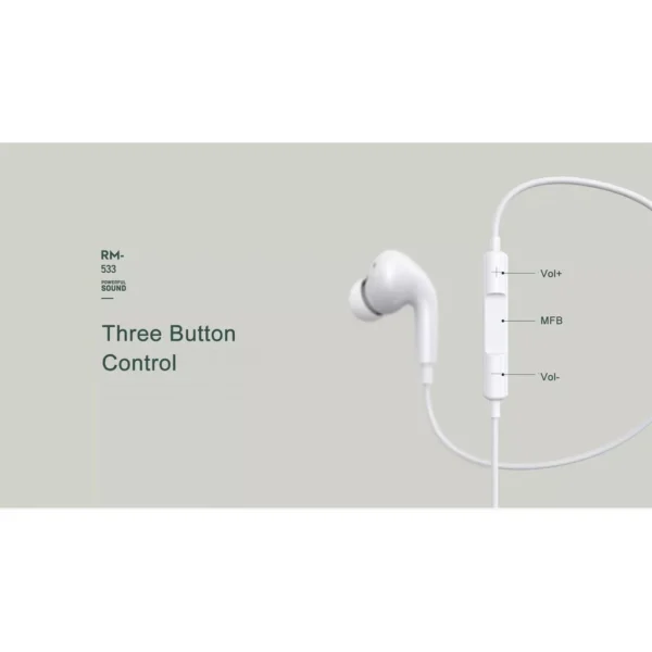 Remax Type-C and Lightning Wired Earphones for Calls & Music In-Ear Headphones RM-533 - Image 7