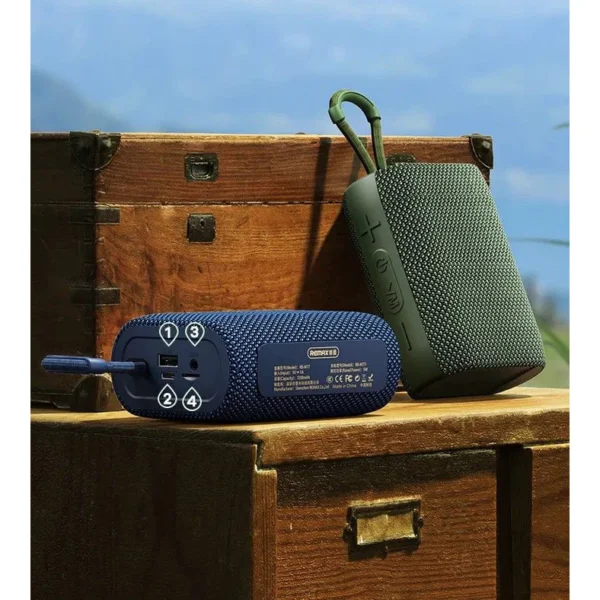 Remax Waterproof and Portable Wireless Speaker with Earbuds for Mobile Phone RB-M17 BLACK - Image 6