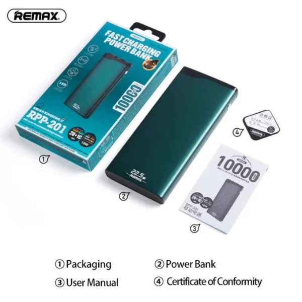 Remax Dual USB Ports 10000mAh Fast Charge Power Bank RPP-201 - Image 2