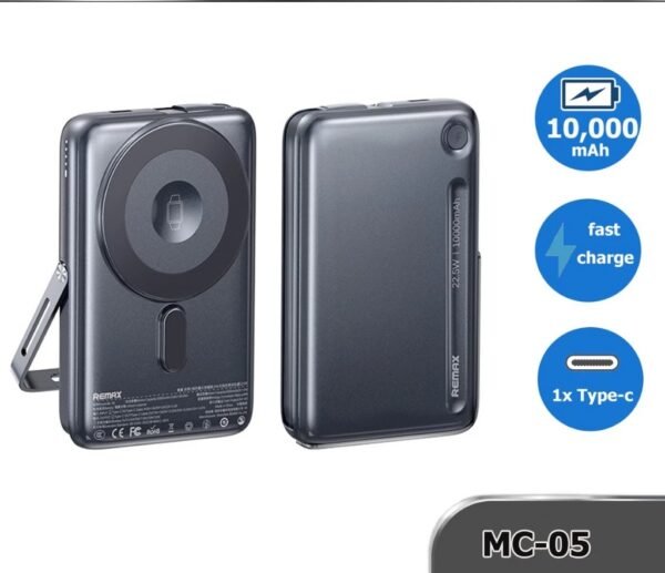 Remax 10000mAh Powerbank 22.5W Magnetic Wireless with Type-c Cable for Mobile Phone MC-05 - Image 4
