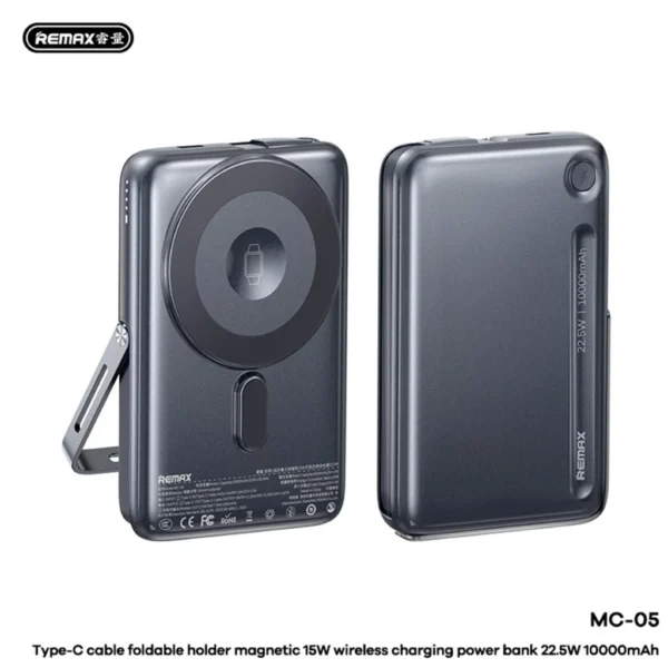 Remax 10000mAh Powerbank 22.5W Magnetic Wireless with Type-c Cable for Mobile Phone MC-05 - Image 7